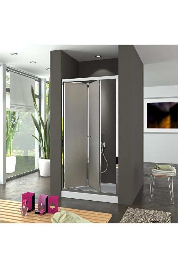 Duşakabin Ön Cephe Katlanır Akordiyon Kapı Buzlu Cam Yükseklik 190cm